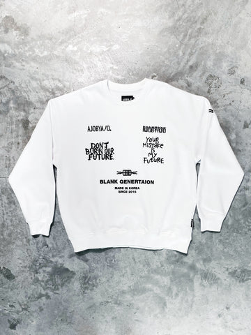 Ajo Embroidered Logo Sweater White