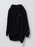 Anrealage Reverse Weave Hoodie Sweatshirt in Black