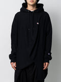 Anrealage Reverse Weave Hoodie Sweatshirt in Black