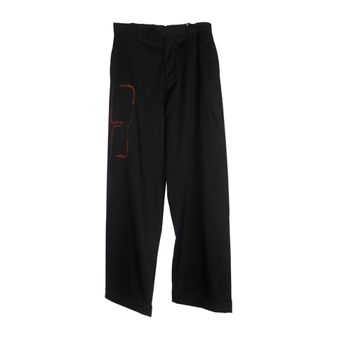 Self Made Tailored Pants With Hand Embroidered Patches