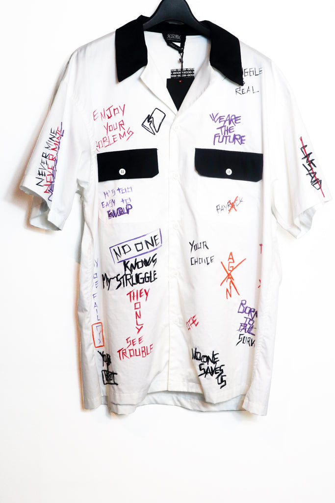 Self Made x Sergio Tacchini All-Over Oversized Vintage Bowling Shirt