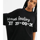 ZNY Virtual Reality Asymmetric Oversized T-shirt Back