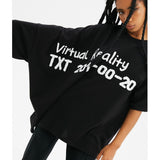 ZNY Virtual Reality Asymmetric Oversized T-shirt Back